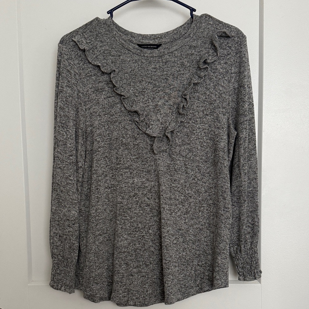 Lucky Brand Gray Long Sleeve Tee